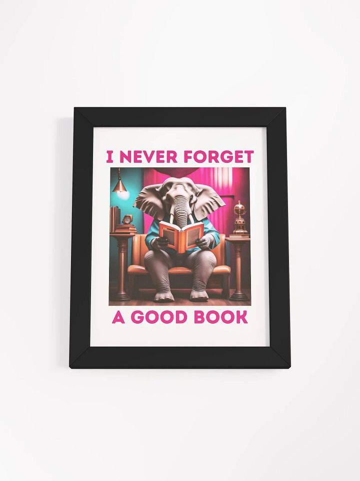 I Never Forget a Good Book - AI Elephant Framed Poster product image (17)