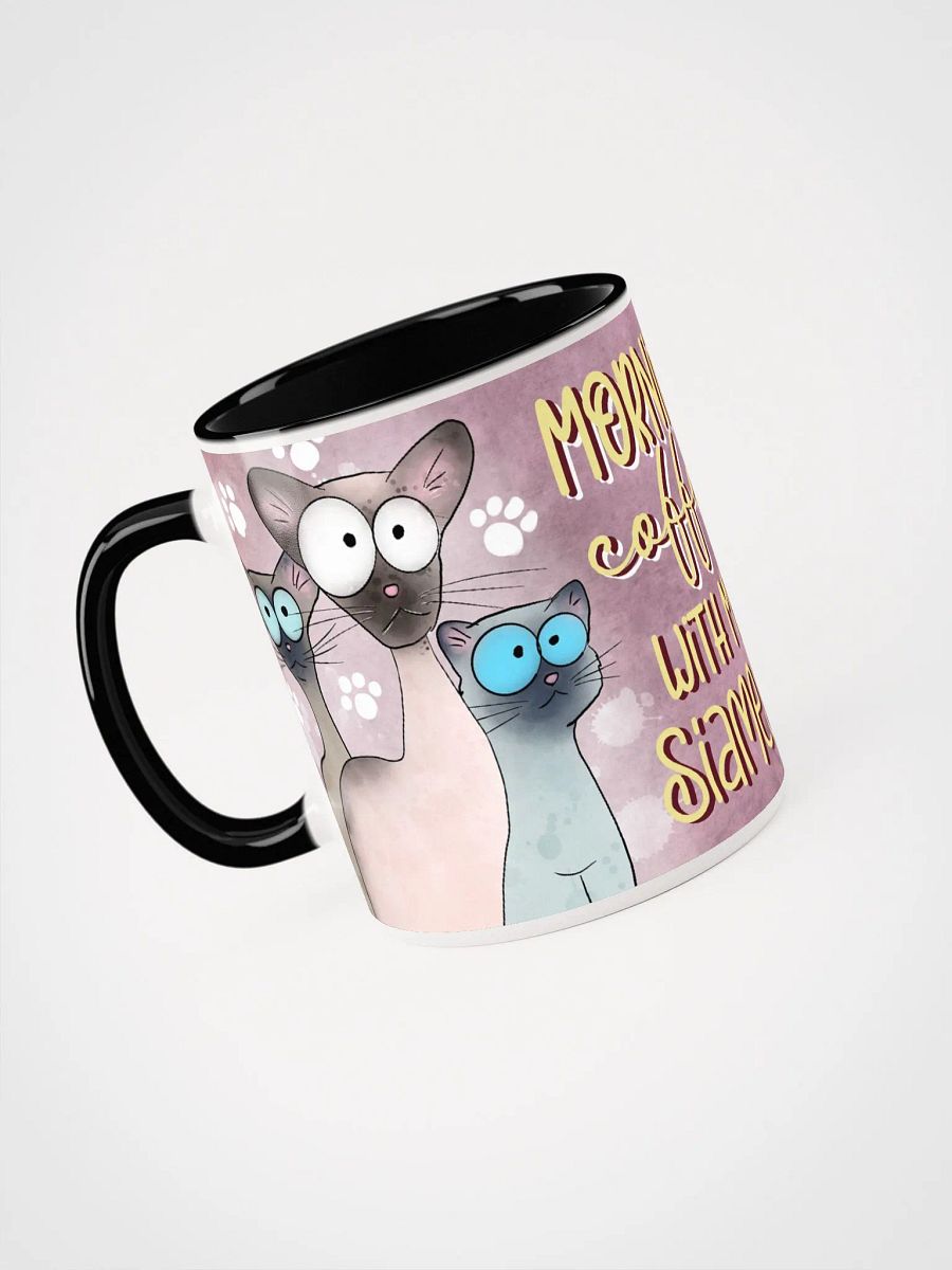 Morning Coffee With My Siamese Cat Accent Mug product image (3)