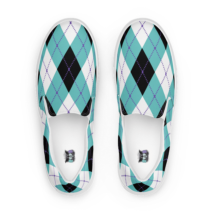 Teal Argyle Men's Slip-On Shoes product image (1)