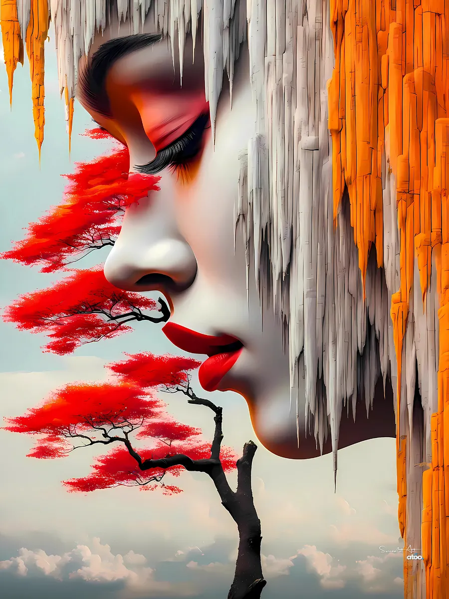 A Timeless Woman: Surrealist Wall Painting product image (61)