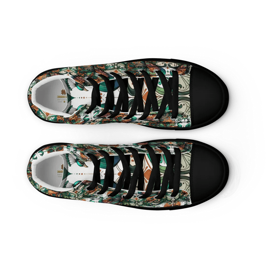 Peacock Feathers Women's High Top Canvas Shoes product image (12)