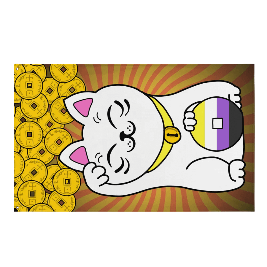 Maneki neko nonbinary pride flag product image (1)