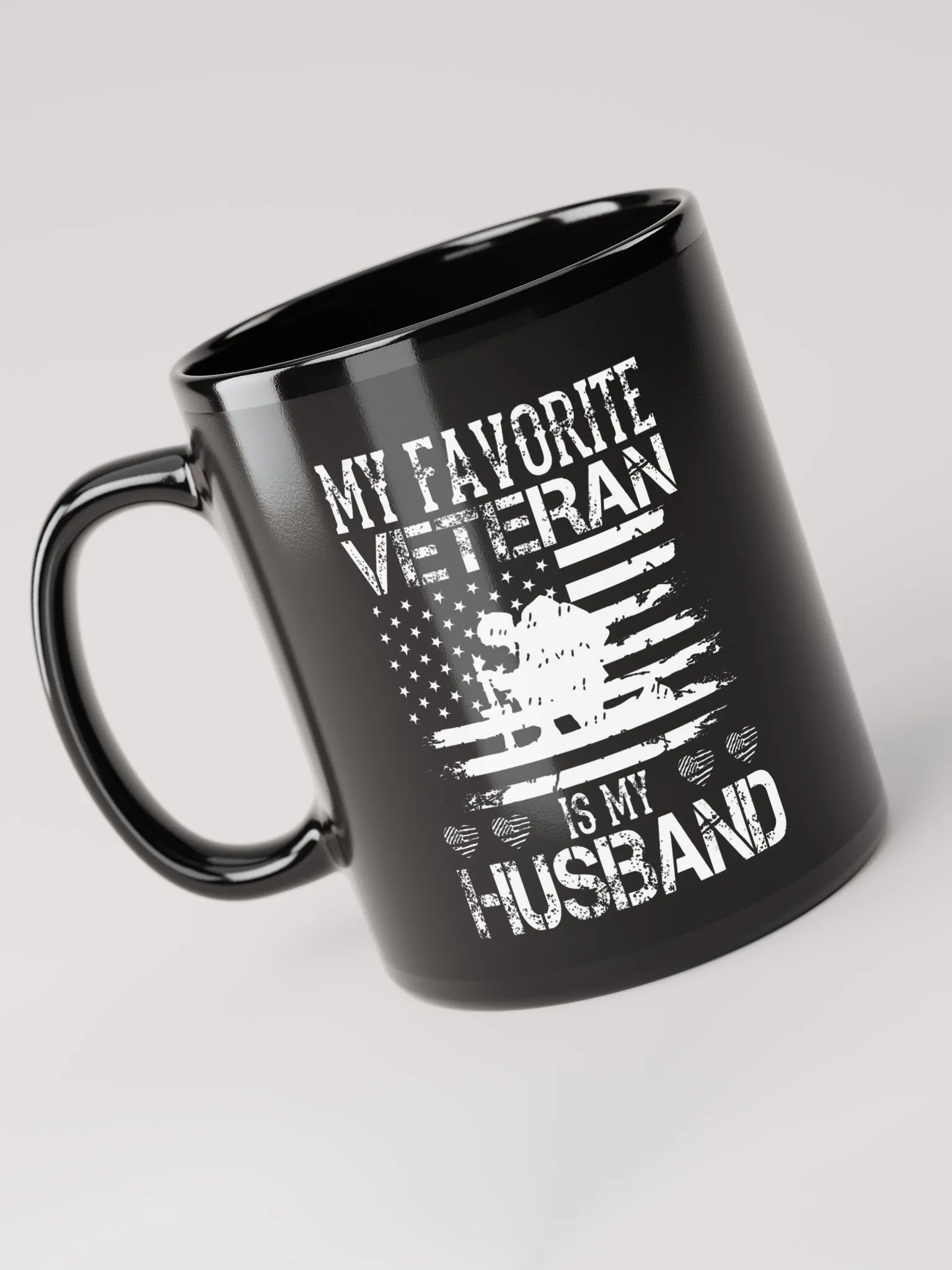 My Favorite Veteran Is My Husband - Black Mug product image (1)
