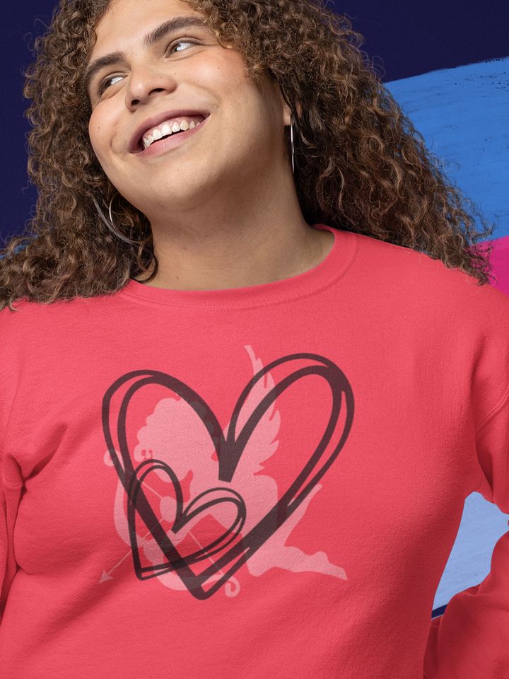 Gildan Classic Crewneck Sweatshirt-Black Heart With Silhouette product image (2)