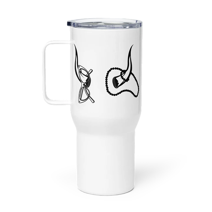 Horns, Glasses & Pearls Travel Mug product image (1)