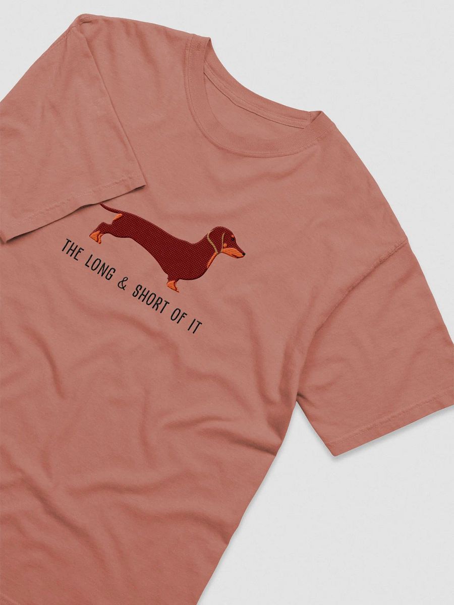 The Long and Short of It T-Shirt(Embroidered) of a Dachshund(Red & Tan) product image (6)