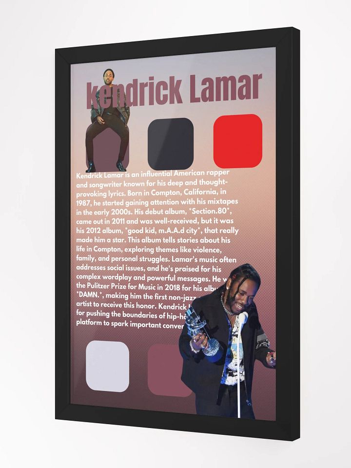 (12x18in) Kendrick Lamar: Framed Matte Poster product image (2)