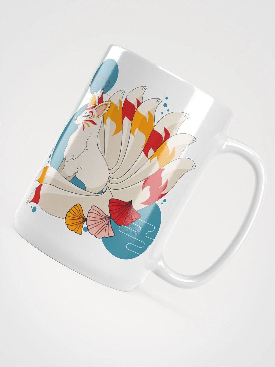 Japanese ArtStylish fox Pattern White Shiny Mug product image (4)