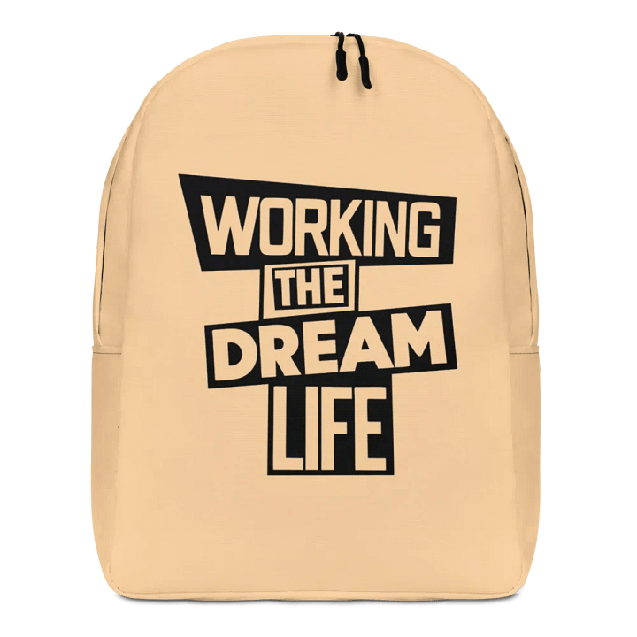 Work the Dream Life – Cream Minimalist All-Over Print Backpack for Work, Travel & Everyday Use product image (1)