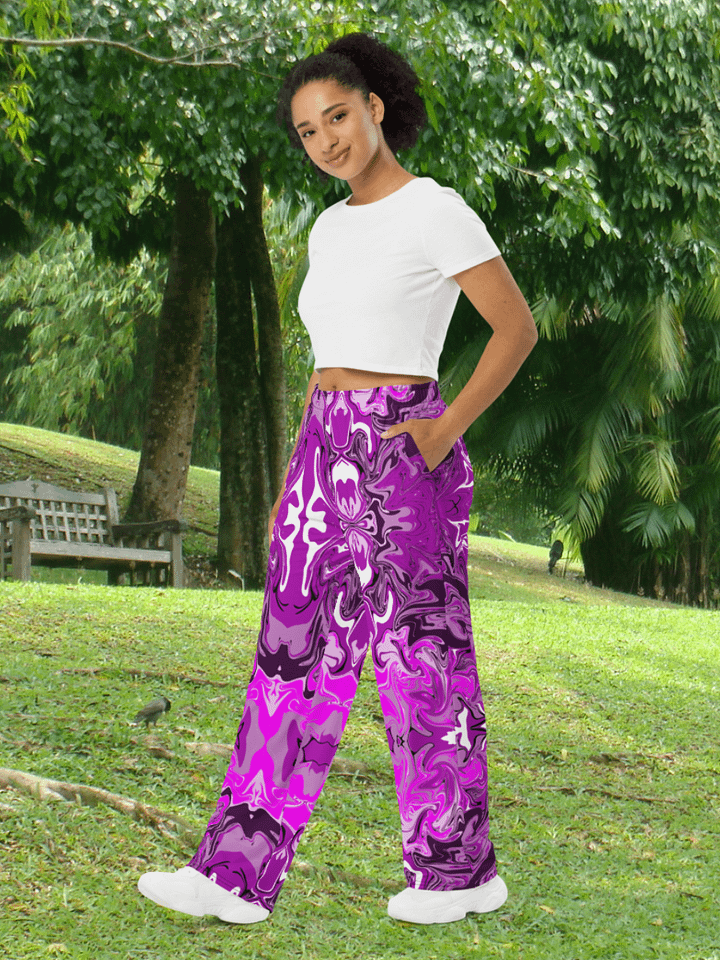 Pink Swirl Unisex Wide Leg Bottoms product image (1)