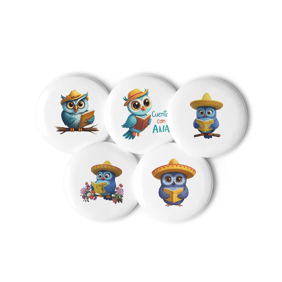Wise Owl Reading Collection - Pin Button Set product image (3)
