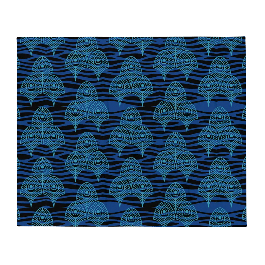 Blue Peacock Feathers Paradise Throw Blanket product image (2)