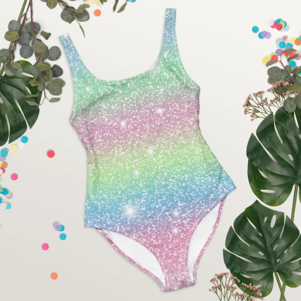 Glitter Unicorn Texture Design One Piece Swimsuit (9) product image (10)