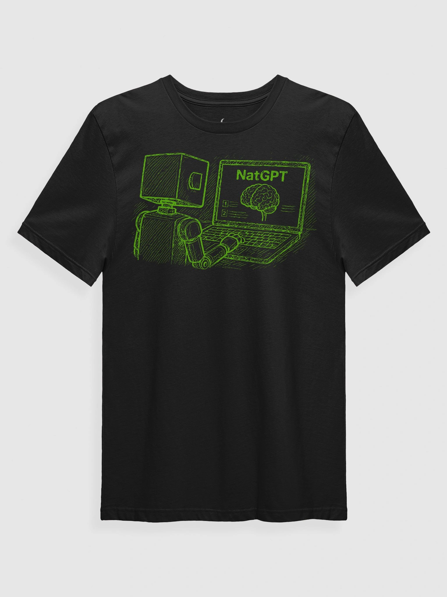 NatGPT: Check important info shirt - Black Tee product image (1)
