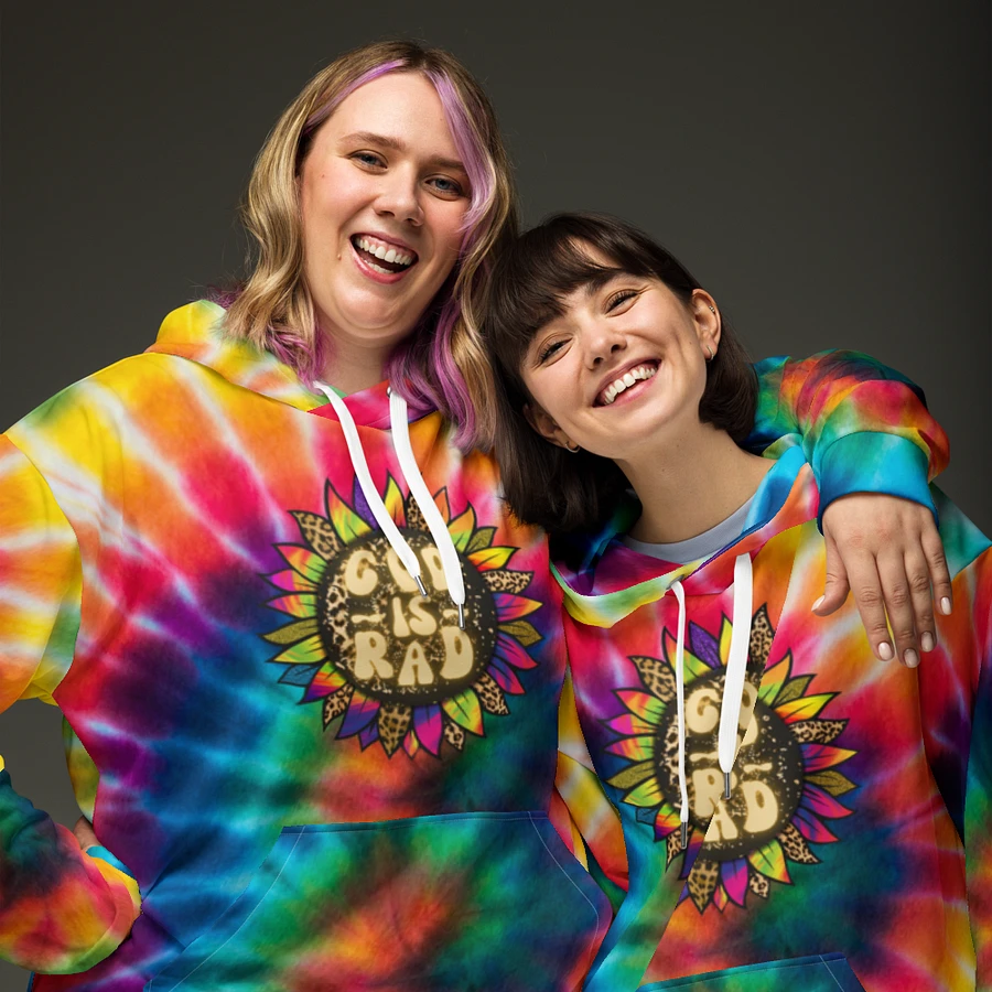 God Is Rad Tie Dye Leopard Sunflower Hoodie product image (8)