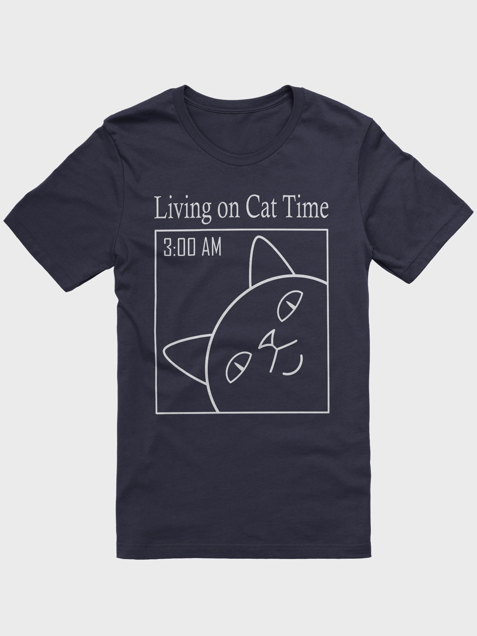 Living on Cat Time (White Print) - Unisex Adult Super Soft Lightweight T-shirt product image (1)