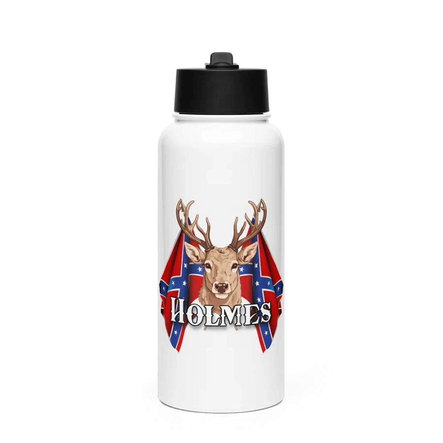 "Holmes" Last Name Rebel Redneck Deer - Stainless Steel Sports Water Bottle product image (1)