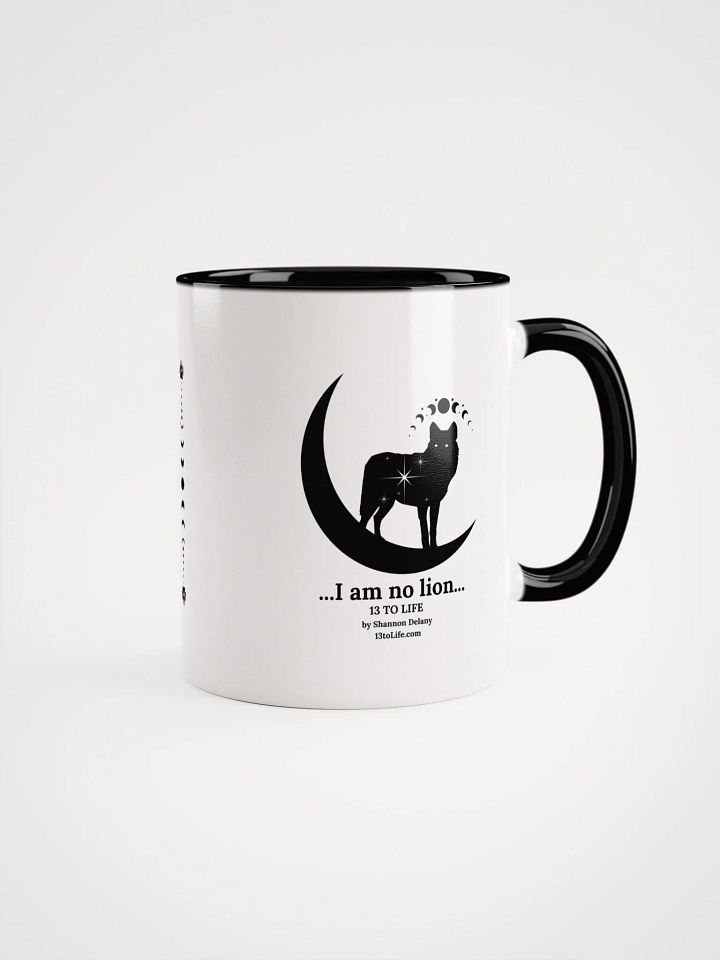 I Am No Lion – Wolf and Moon Mug – 13 TO LIFE Mug with Accent Color Interior and Handle product image (1)