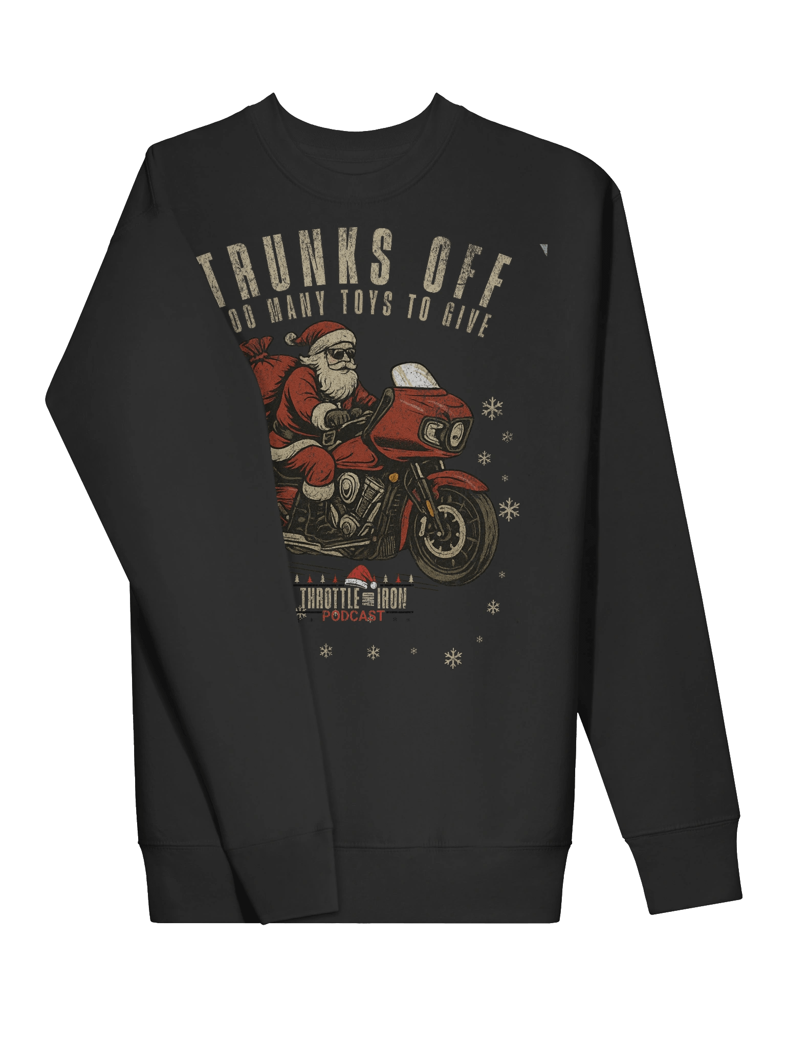 Throttle and Iron “Trunks Off” Christmas Sweatshirt (IMC) product image (3)