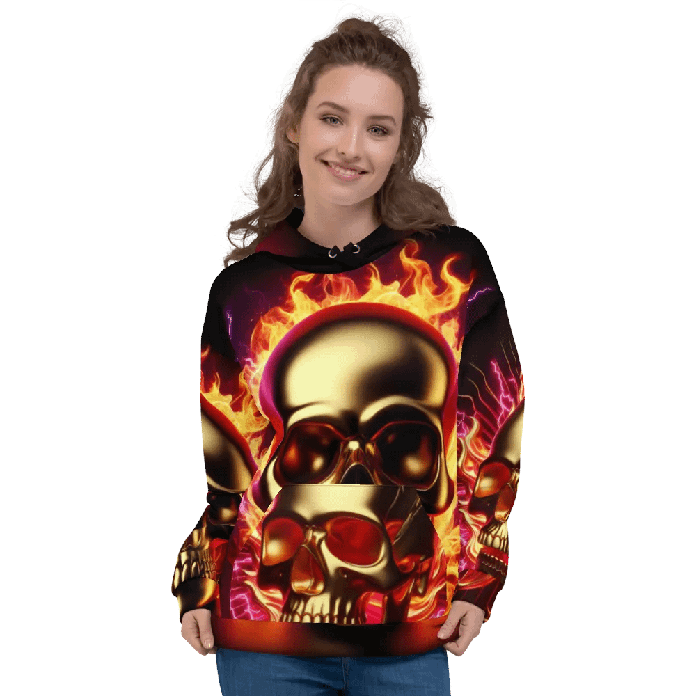 Golden Print - Unisex Skull Hoodie #6 product image (3)