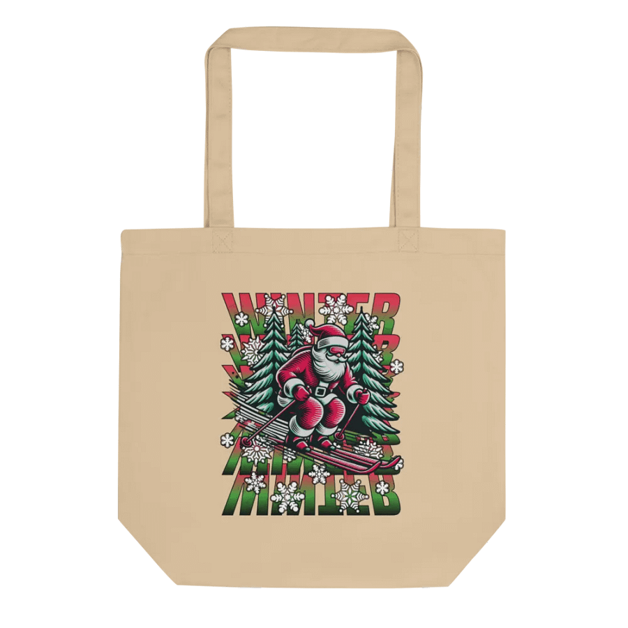 Winter Santa Skiing Wonderland Eco Tote Bag product image (1)