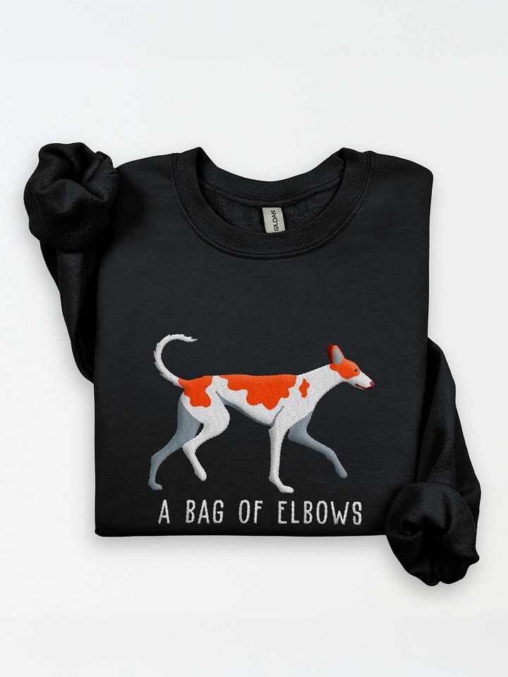 A Bag of Elbows Sweatshirt (Embroidered) of an Ibizan Hound(Red & White) product image (1)