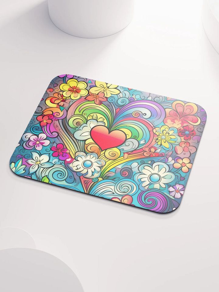 Hearts and Flowers in a Rainbow of Colors - Classic Mouse Pad product image (2)