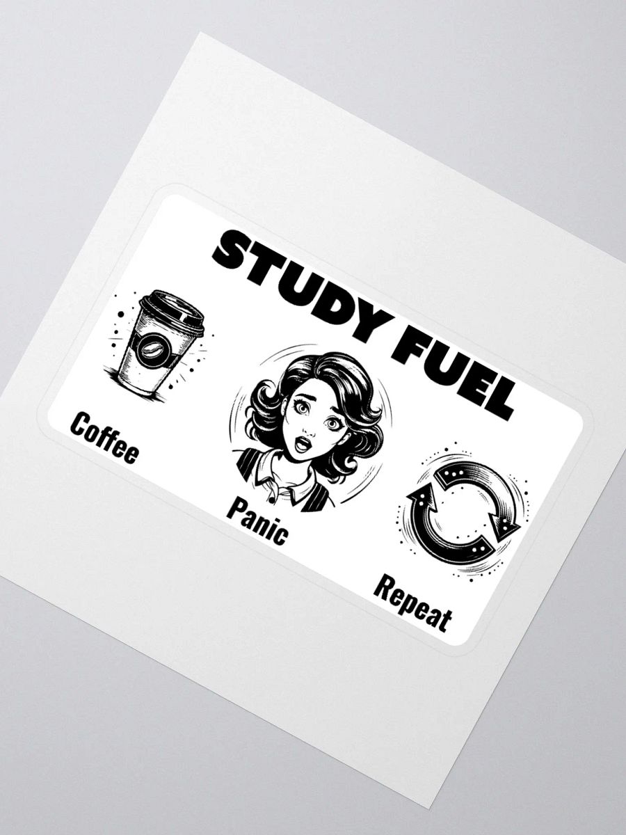 Study Fuel: Coffee Panic Repeat Funny Coffee Lover Sticker product image (5)