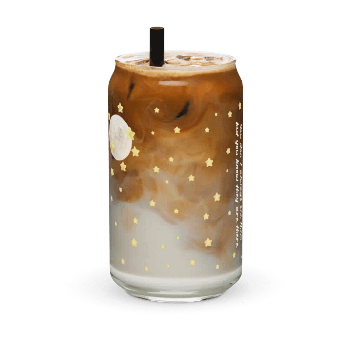 Good Friends Are Like Stars Glass Can Tumbler | 16oz Friendship-Themed Drinkware | Adorable Starry Night Design product image (2)
