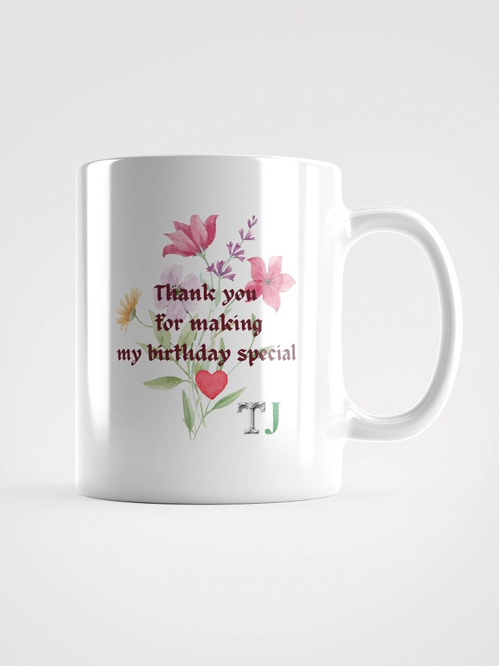 Customizable Special Birthday Thanks White Glossy Mug product image (2)