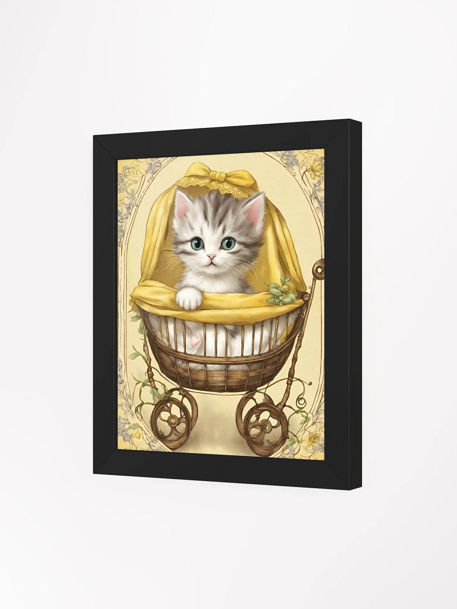 Whimsical Kitten in Vintage Carriage Framed Print product image (49)