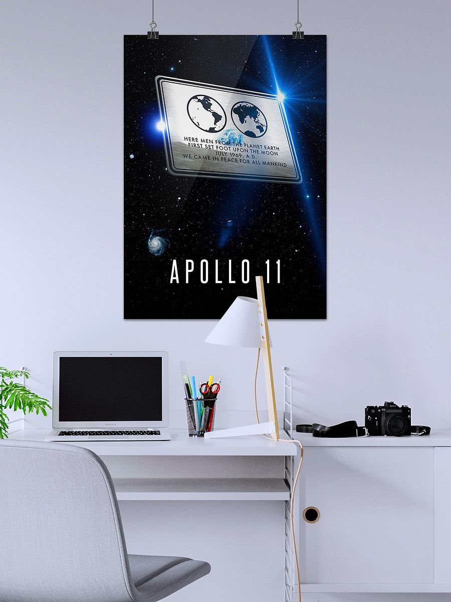 NASA Apollo 11 plaque, 3D with quote — space poster, science print product image (2)
