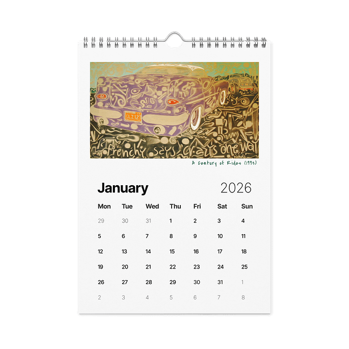 A Year of Nic's Cars - 2026 Wall Calendar product image (1)