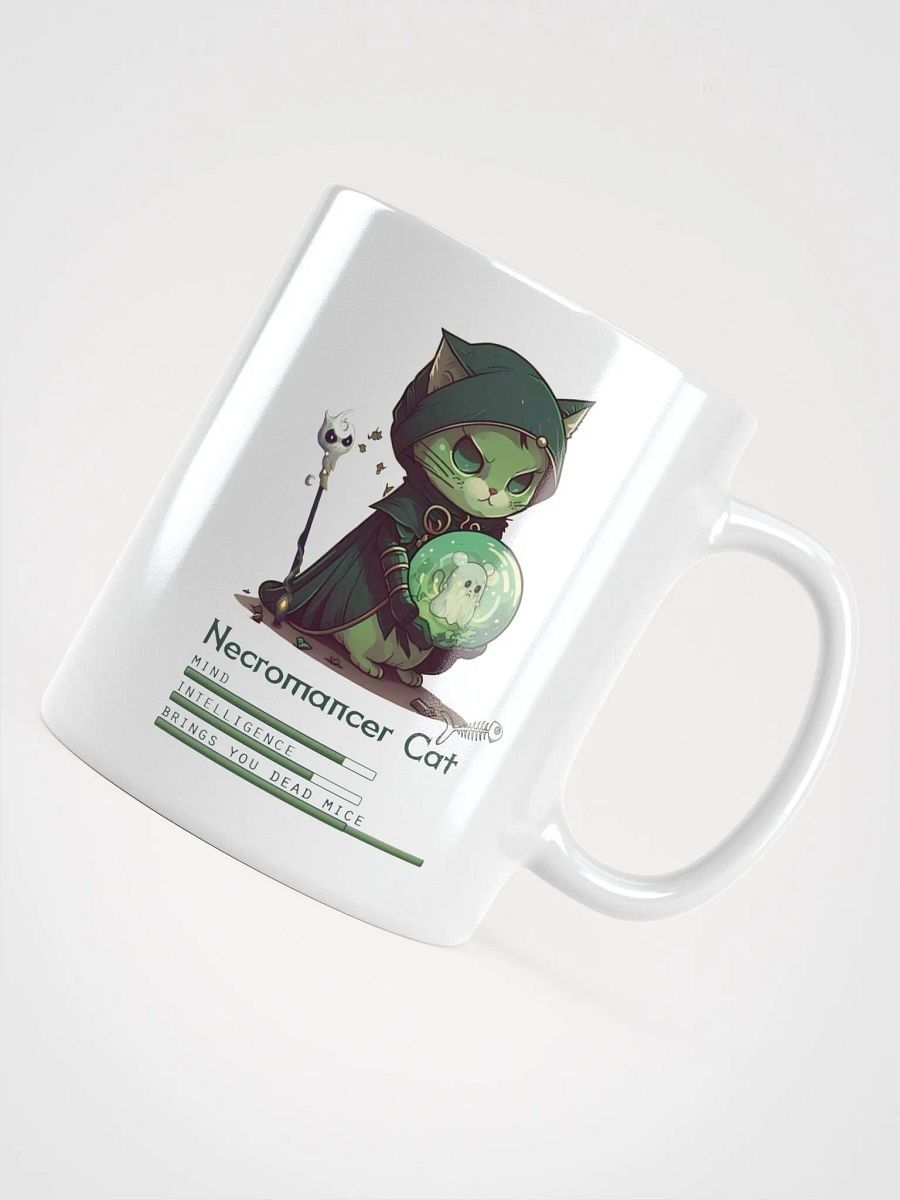 RPG Necromancer Cat white ceramic mug 11oz 15oz 20oz for gamers and cat lovers product image (11)