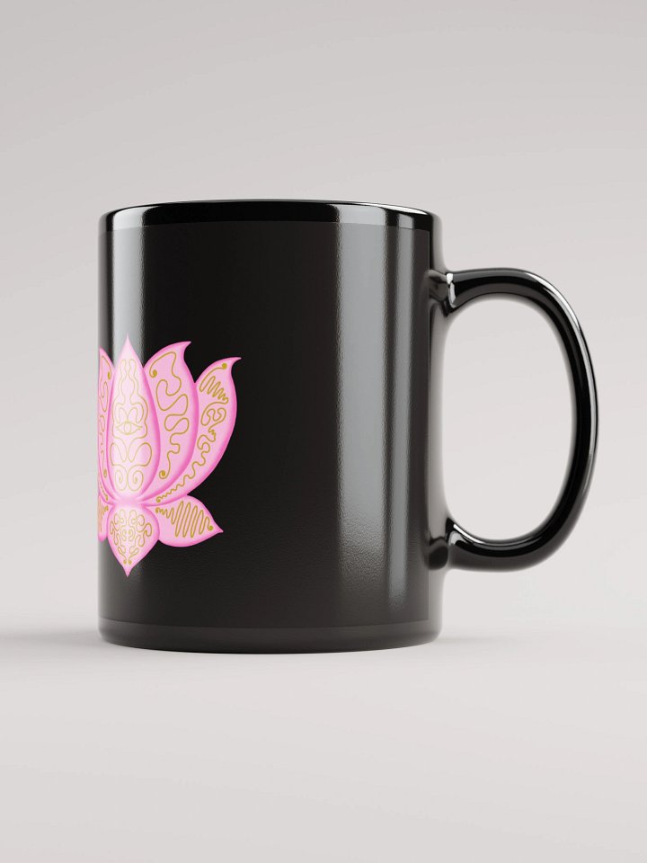 Lotus Elegance Black Glossy Mug product image (1)