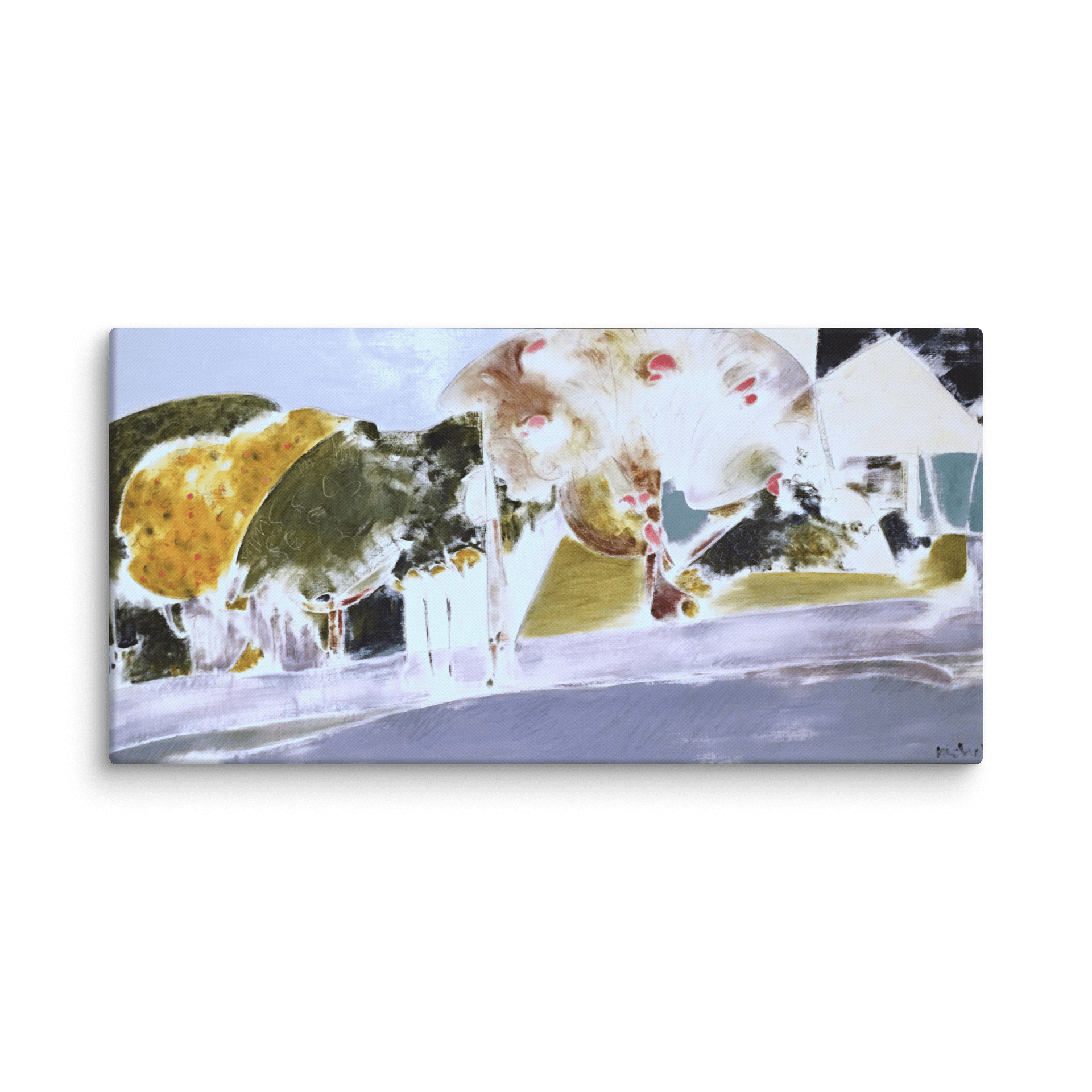 Landscape with Trees (1984) on canvas (16" x 32") product image (3)