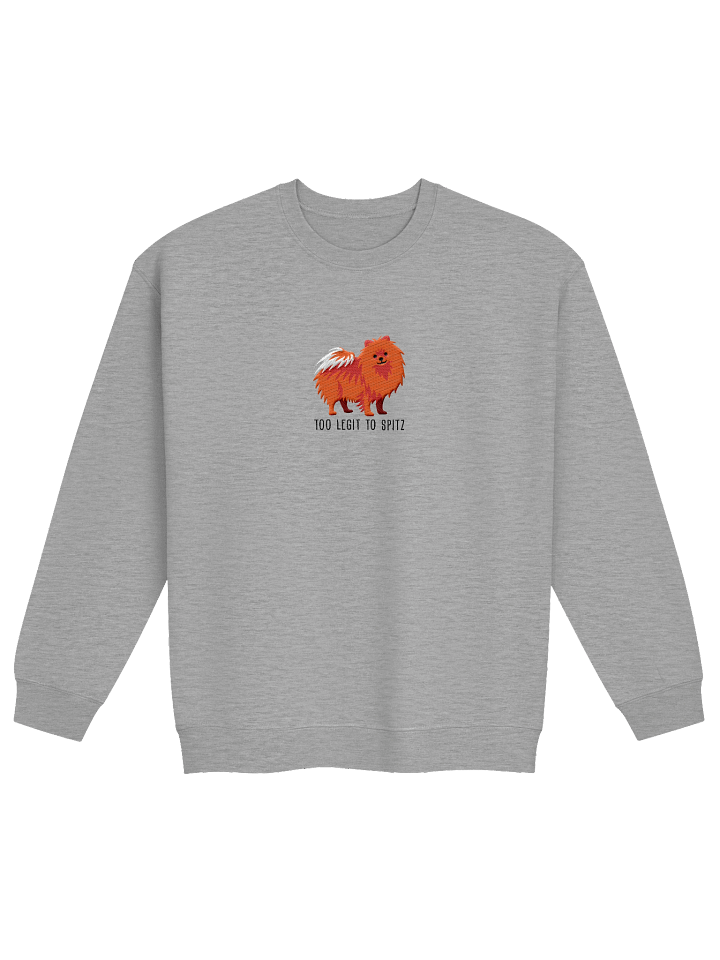 Too Legit to Spitz Sweatshirt (Embroidered) of a Pomeranian(Red) product image (17)