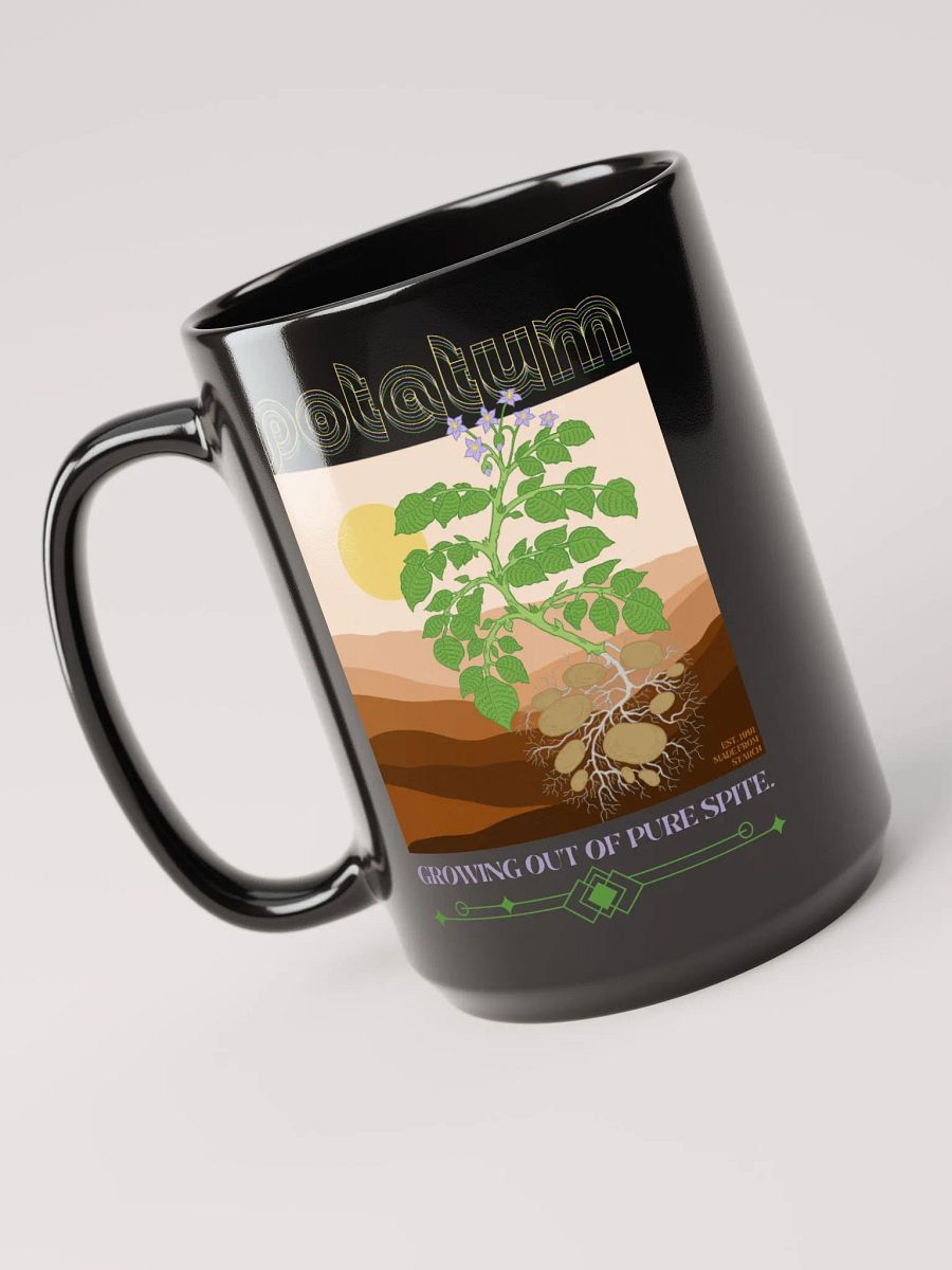 GROWING OUT OF PURE SPITE black glossy mug product image (1)
