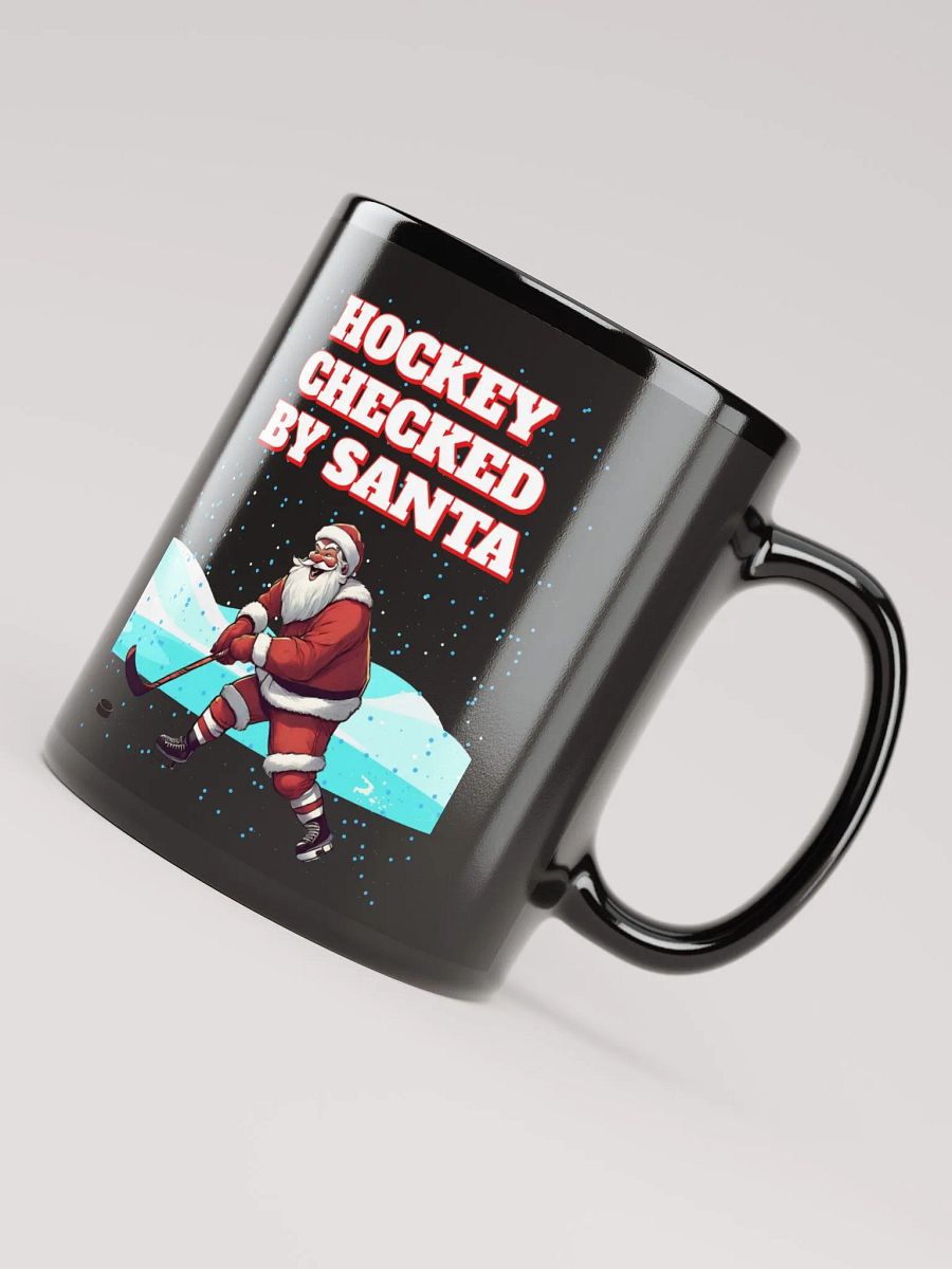 Hockey Checked By Santa Christmas Black Mug product image (7)