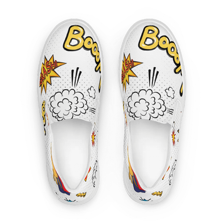 Comic Speech Women Slip-On Canvas Shoes product image (1)