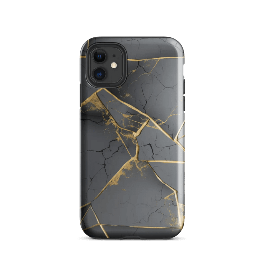 Grey & Gold Kintsugi Tough iPhone Case product image (47)