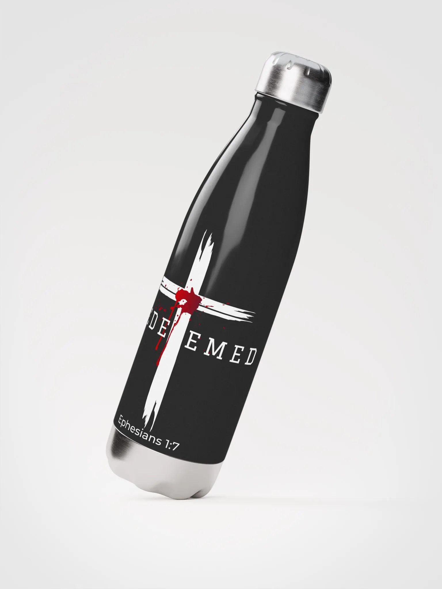 Redeemed by the blood of Jesus - Ephesians 1:7 Stainless Steel Water Bottle product image (2)