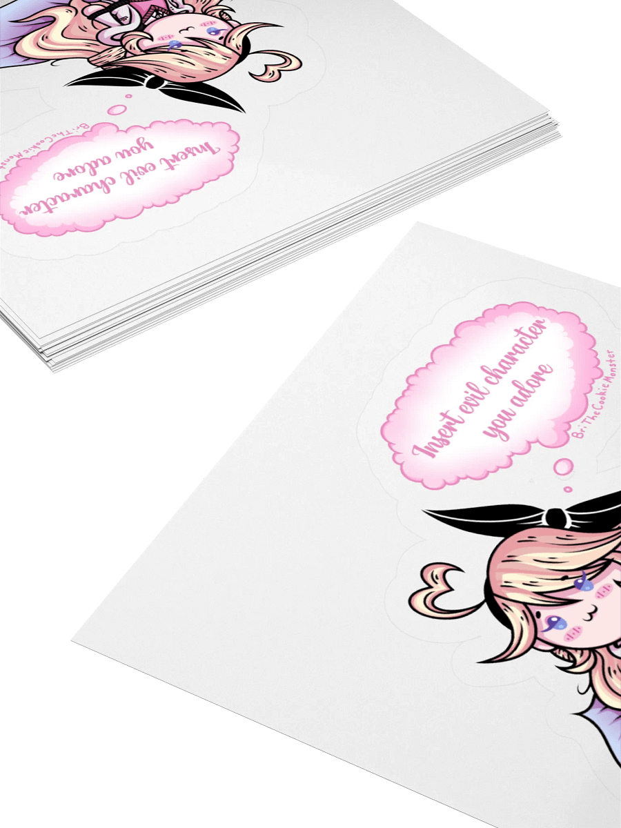 “Thinking About Fav Evil Characters” Weeby Sticker product image (4)