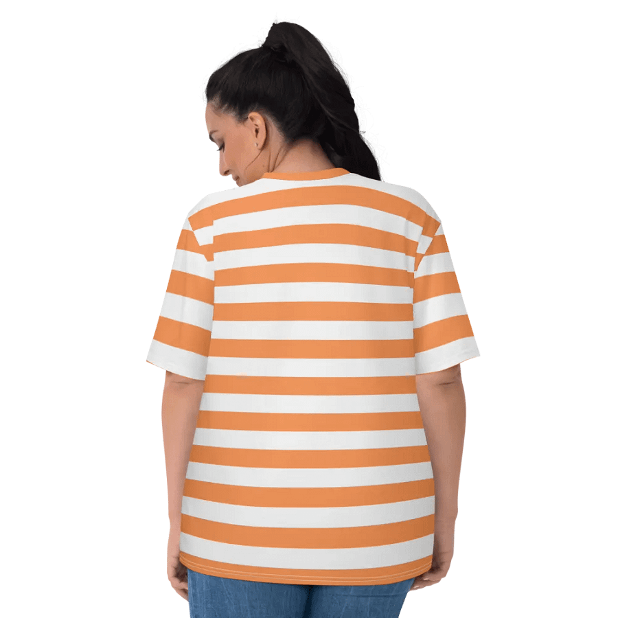 Butterfly Sunflower Bliss Women's Orange Stripped AOP Tee product image (10)