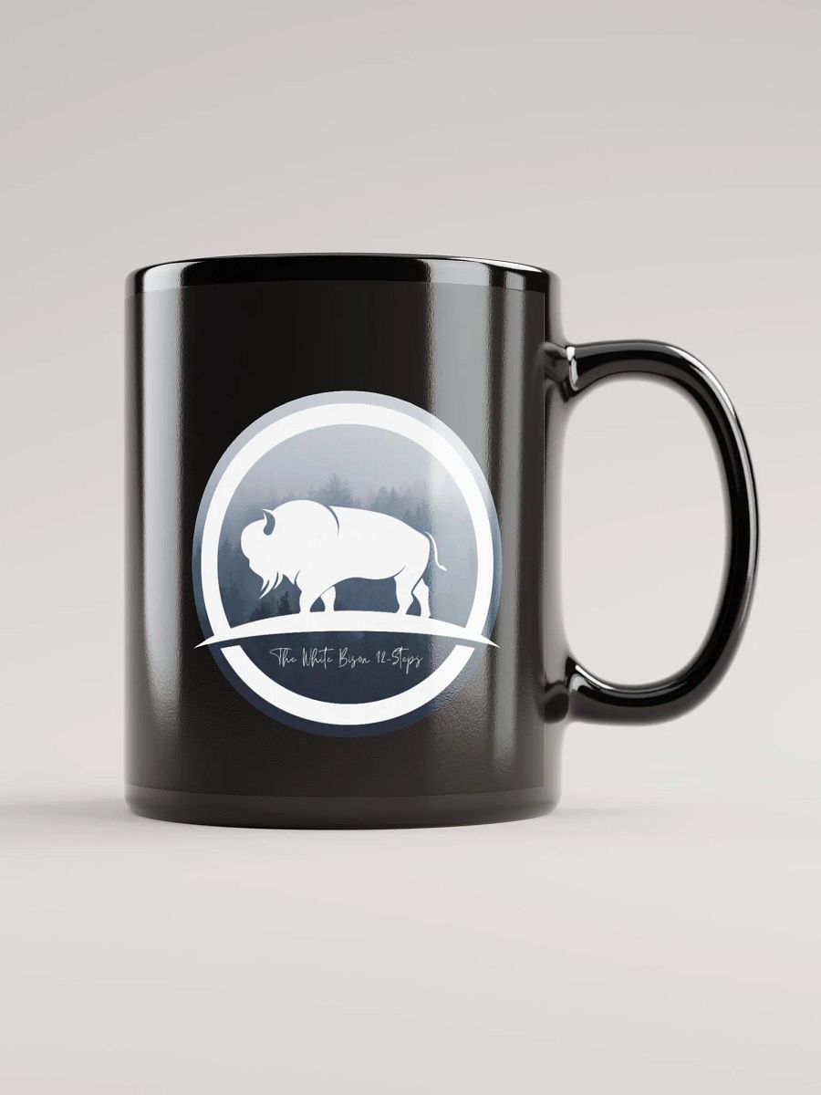 White Bison 12 Steps Glossy Black Mug product image (1)