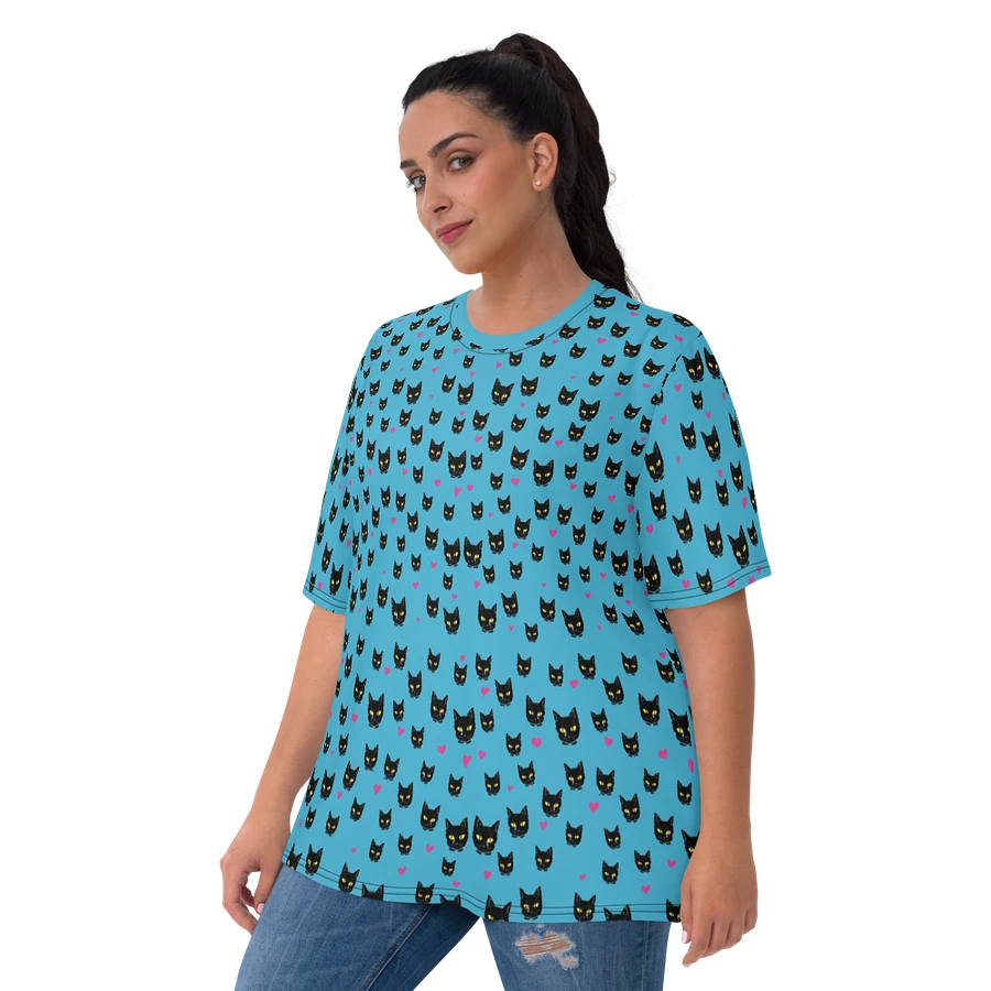 'Blue Kitty Dots' Women's Poly Tee product image (3)