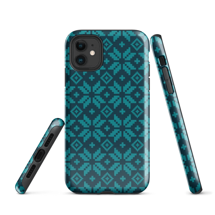 Symmetric Blue Geometric iPhone® Tough Case product image (1)