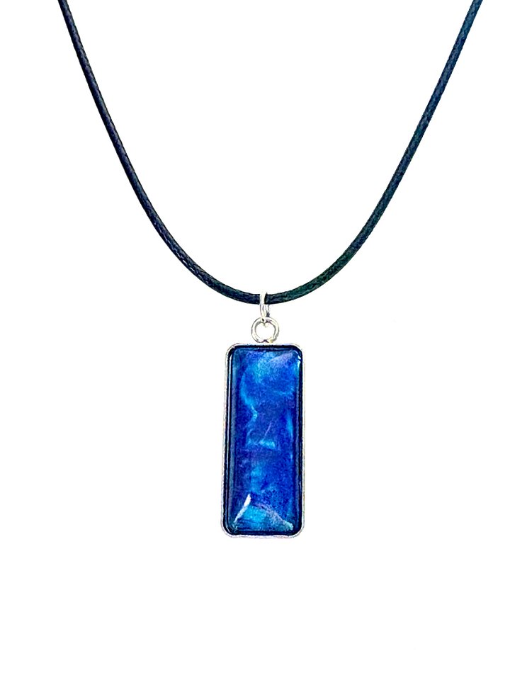 Electric Tide Pendant Necklace | Ultramarine Blue | Rectangle Cabochon | Monique Faella Designs™ | MFD-00161 product image (1)