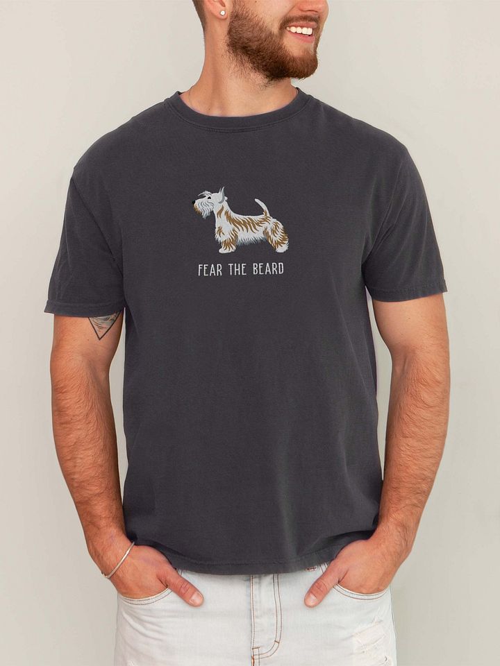 Fear the Beard T-Shirt(Embroidered) of a Scottish Terrier(White) product image (2)