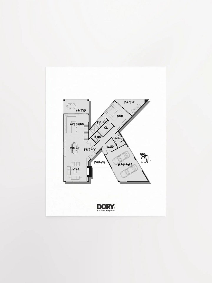 Alphabet Floor Plan Poster - K product image (1)